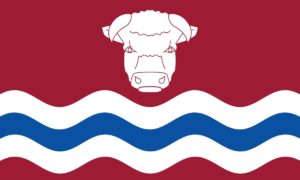 Flag of Herefordshire alluding to hard water