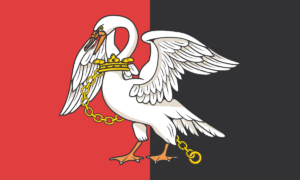 flag of Buckinghamshire alluding to hard water in buckinghamshire