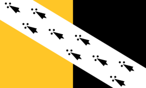 Flag of Norfolk alluding to hard water in this area