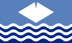 flag of the isle of wight alluding to hard water in the isle of wight