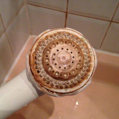 shower blocked by limescale