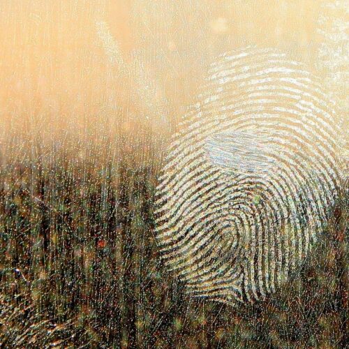 dirty glass with fingerprint