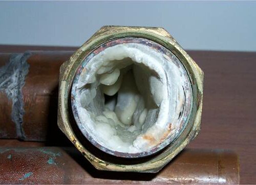 pipe blocked by limescale